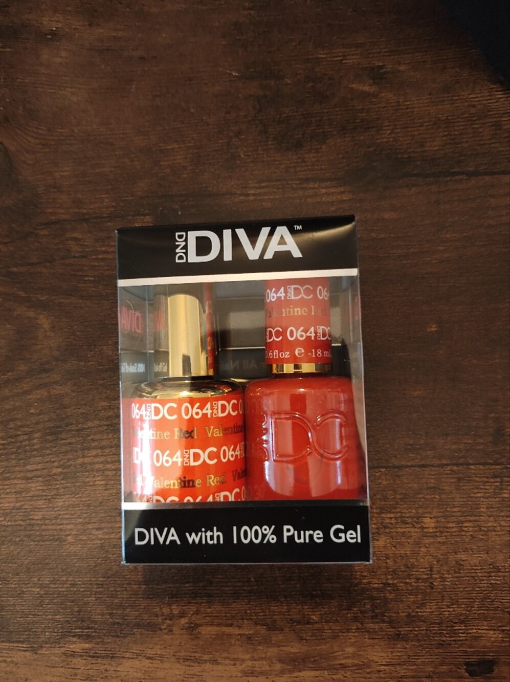 DND "Valentine Red"  Gel Nail Polish Duo #064